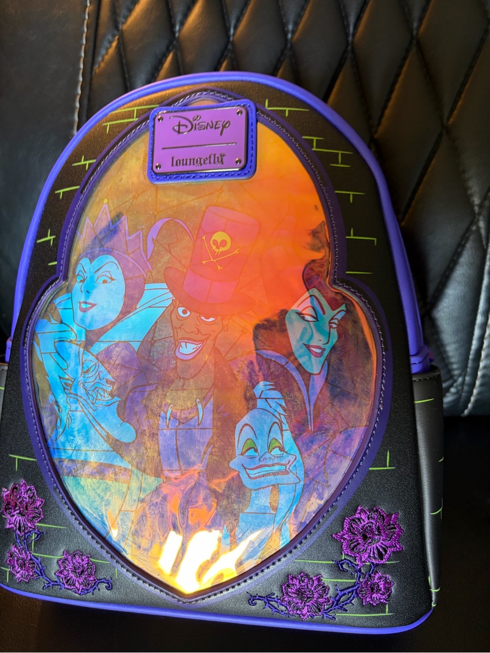 Loungefly Disney Villains Lenticular Mini Backpack Glow Maleficent Evil Queen